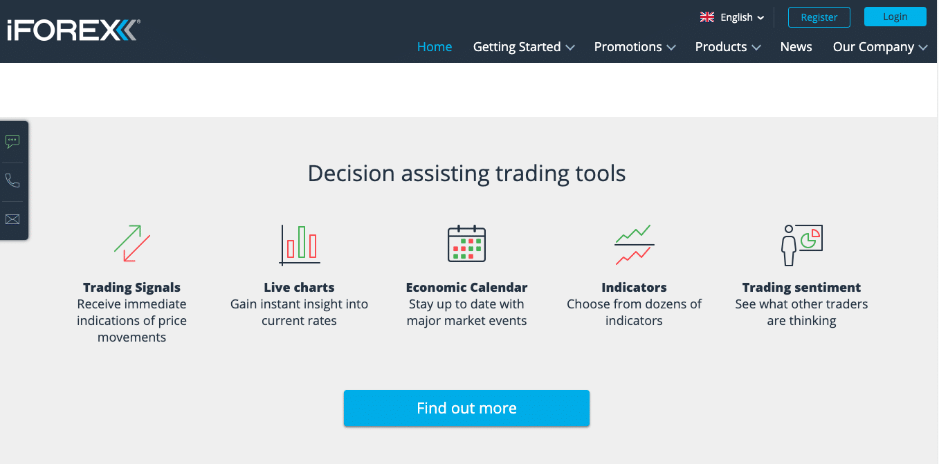 iForex screenshot from website