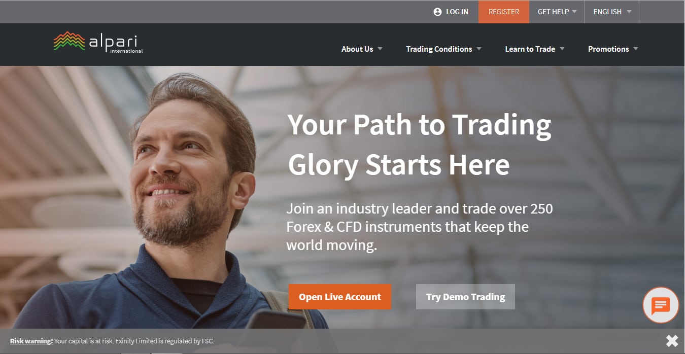 Alpari International Website Screenshot