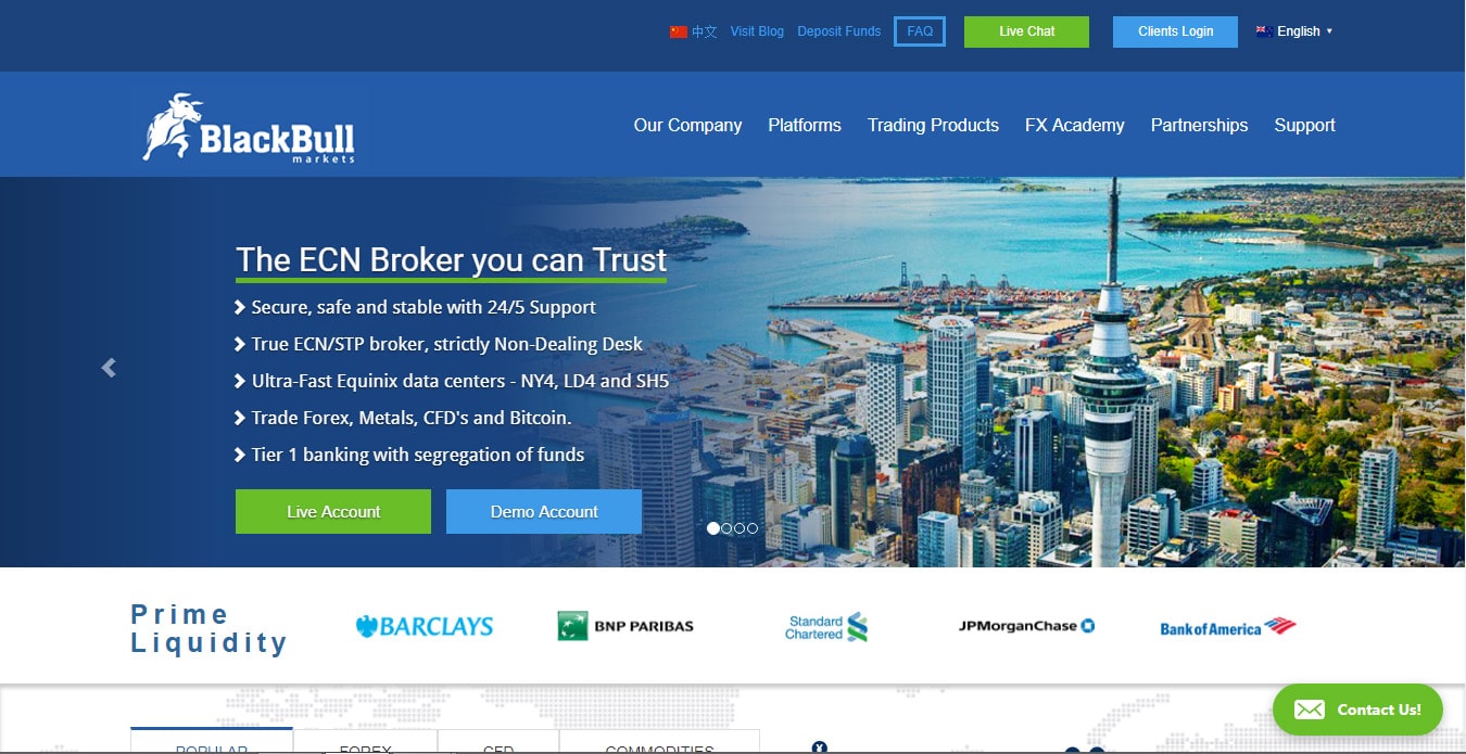 BlackBull Markets Website Screenshot