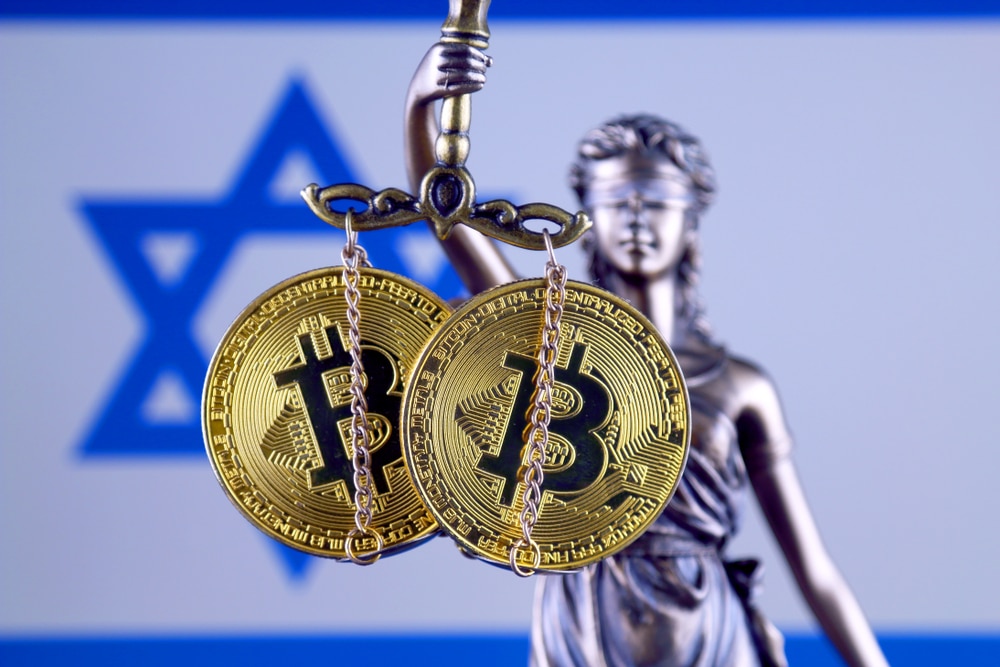Lady justice holding bitcoin instead of scales 