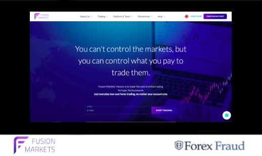 Fusion Markets Website Home Page