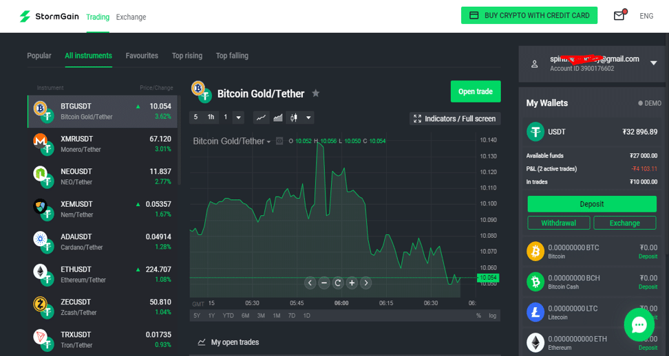crypto trading demo account