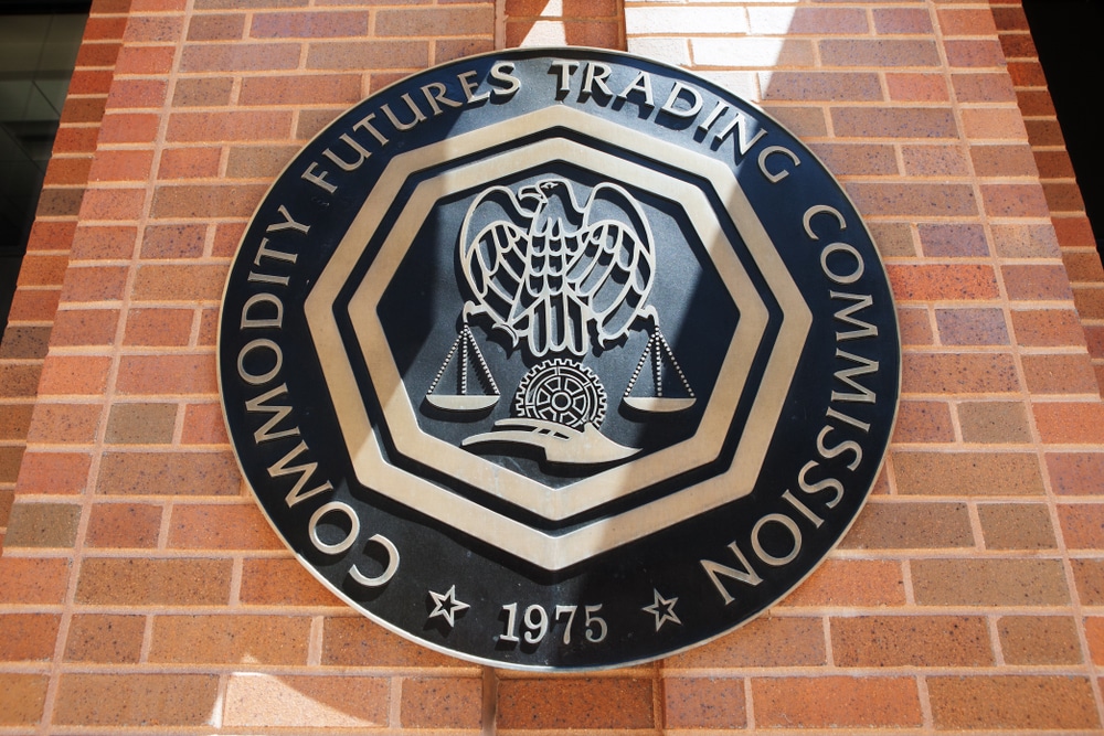 Emblem of CFTC outside office building