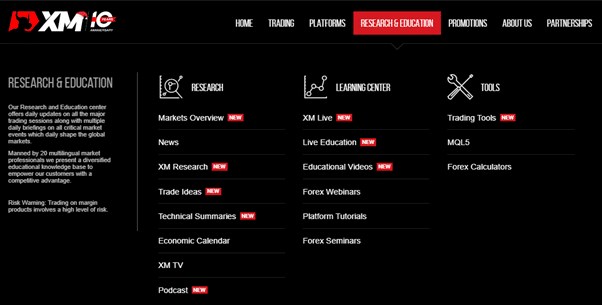 XM Group Forex Broker research and education page