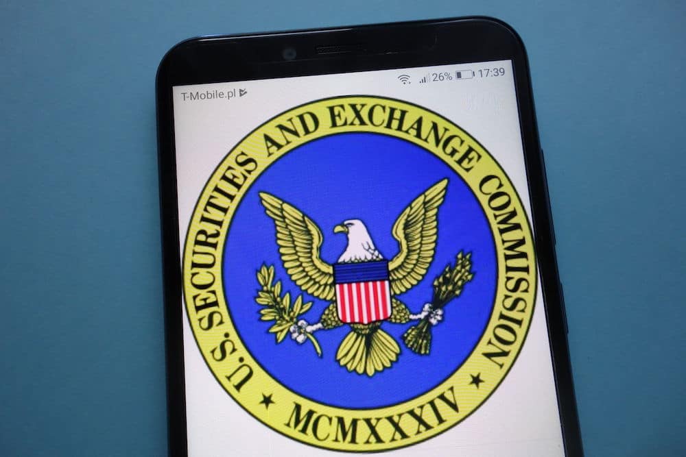 US SEC Logo on phone screen