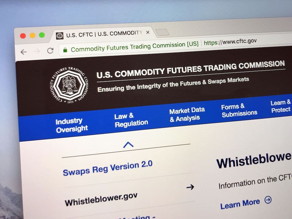 US CFTC website's homepage