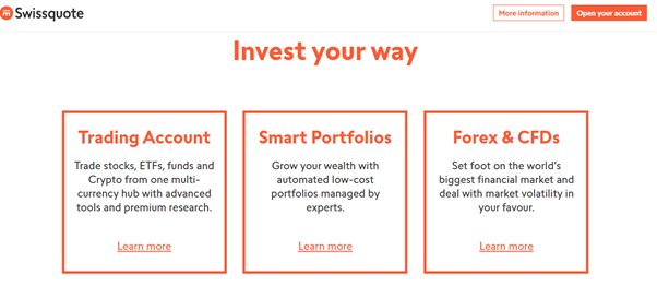 Swissquote Account Options