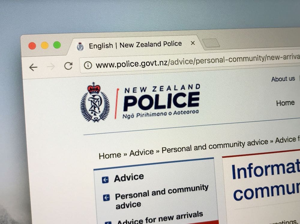 New Zealand Police's website homepage