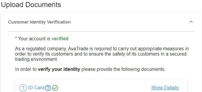 avatrade upload documents