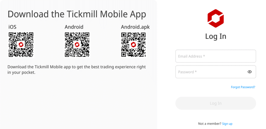 download the tickmill mobile app