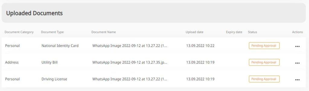 tickmill uploaded documents