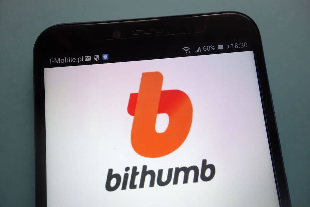 Phone with bithumb logo 