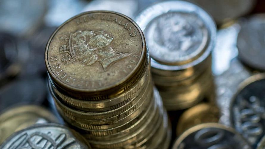 New Zealand coins stacked up