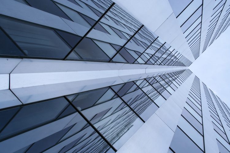 Looking up at Skyscrapers from the ground