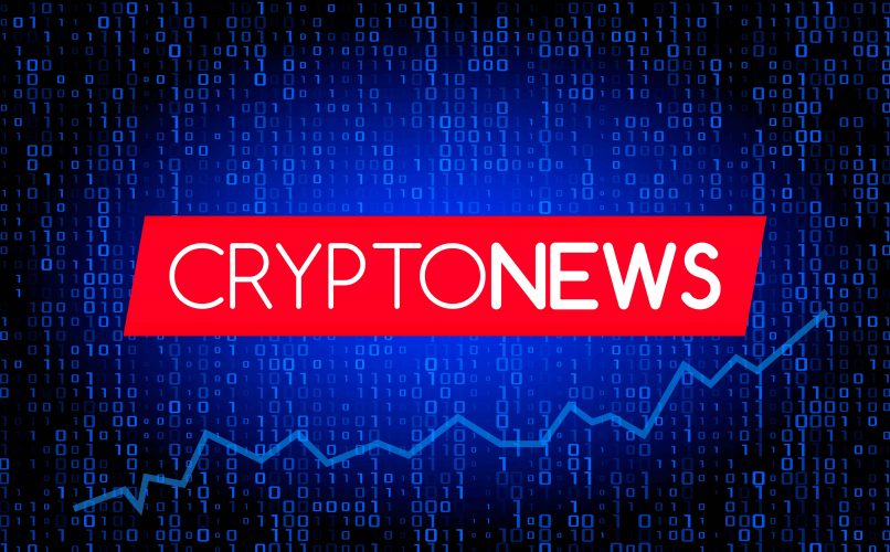 CRYPTO NEWS banner with binary code background