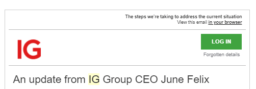 IG headline with an update from the CEO June Felix