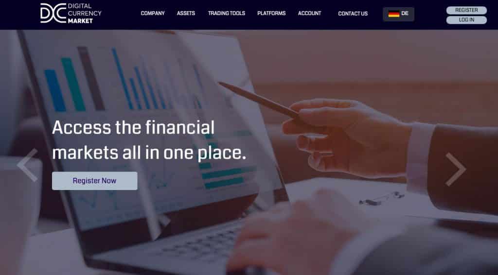 Digital Currency Market’s homepage