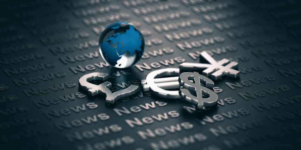 FOREX NEWS with different currencies symbols 