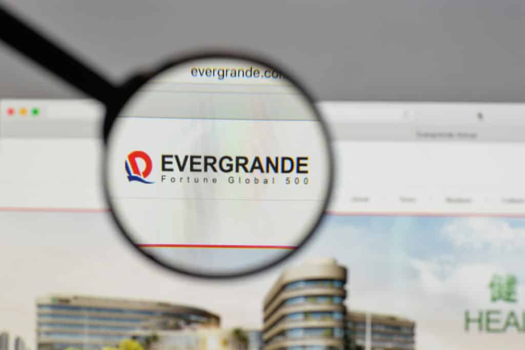 Evergrande Logo Through Magnifying Glass