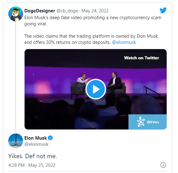 elon musk crypto deep fake video scam