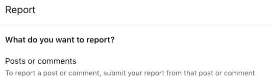 linkedin report message or post
